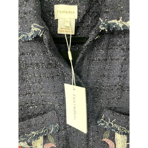 Anthropologie Foxiedox Jacket with Floral Takeo Embroidery Size L - Picture 3 of 3
